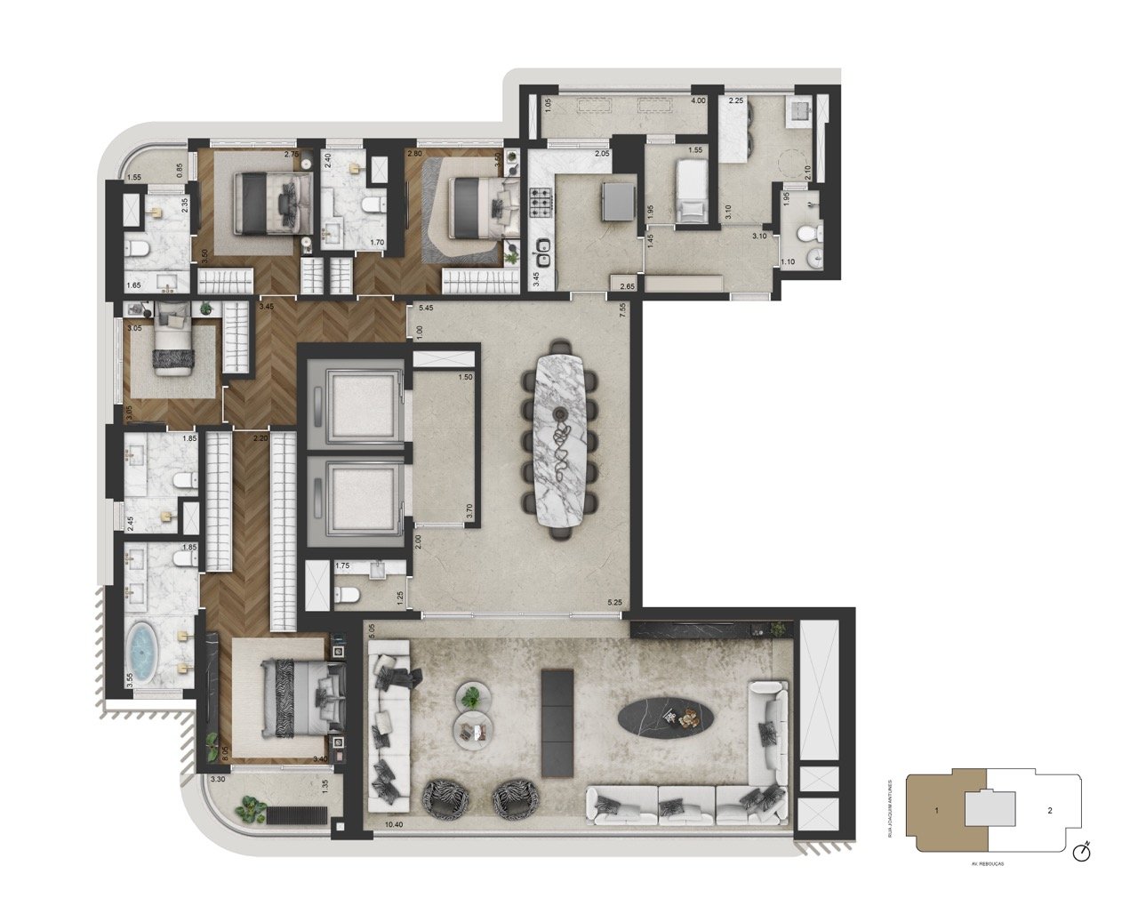 Planta 246,8 m² — Padrão
